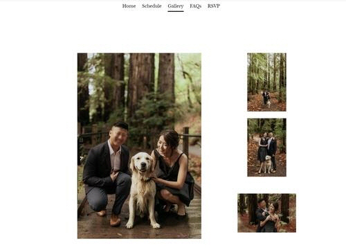 최태원 SK 회장의 차녀 민정씨와 예비 신랑. <웨딩사이트 'Zola' 홈페이지 캡처>